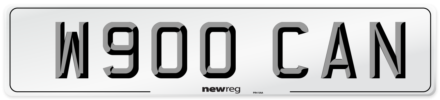 W900 CAN Number Plate from New Reg